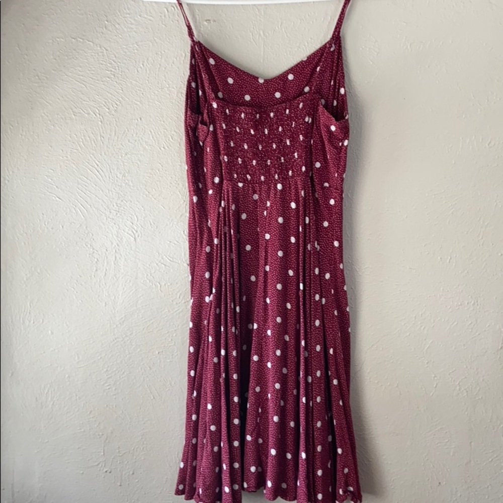 Wine colored polka dot sundress - Picture 3 of 4